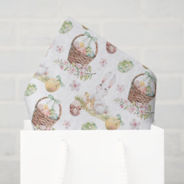 Seda Papel Decoupage Coelho com Cesta, Feriado de Prima
