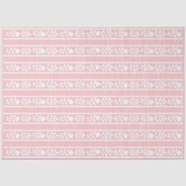 Seda Papel Decoupage com Borda Floral de Osso Rosa