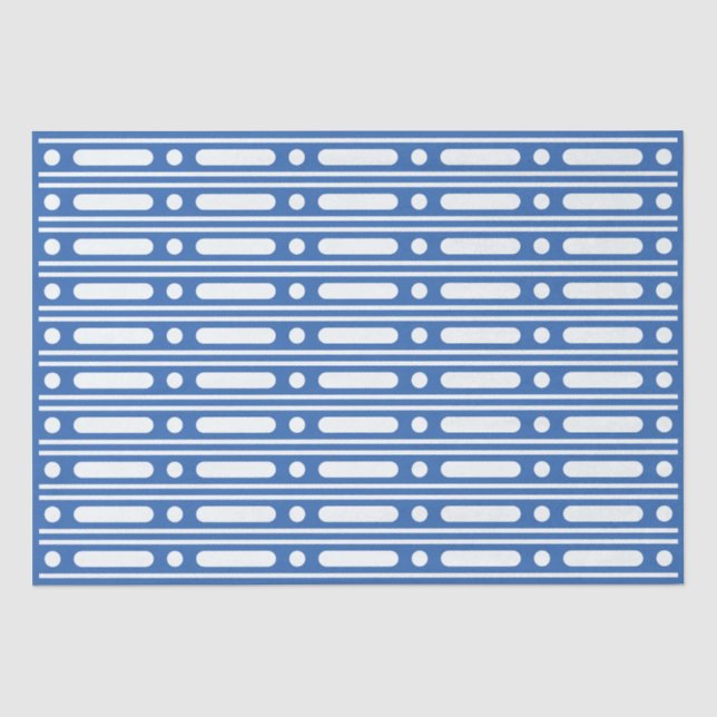 Seda Papel Decoupage com Pontos de Relevo de Osso Azul  (Frente )