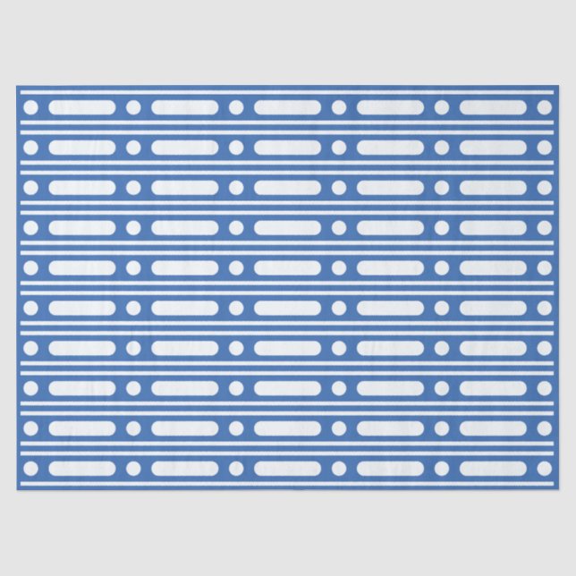 Seda Papel Decoupage com Pontos de Relevo de Osso Azul  (Frente )