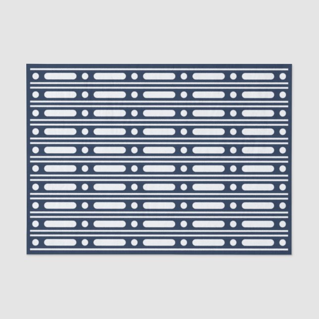 Seda Papel Decoupage com Pontos de Relevo de Osso Azul- (Frente )