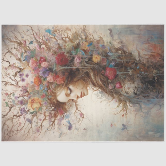 Seda Papel Decoupage da Árvore de Vida (Frente )