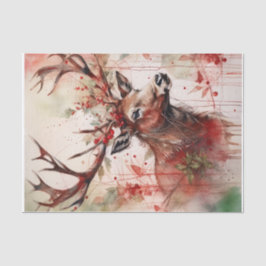 Seda Papel Decoupage da Reindeer de Natal
