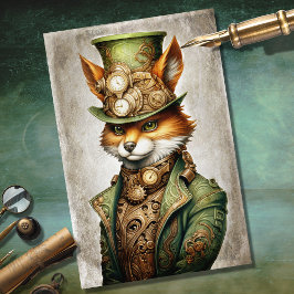 Seda Papel Decoupage de Fox 3 Portraordinário Steampunk