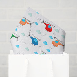 Seda Papel decoupage de helicóptero, aniversário de aer