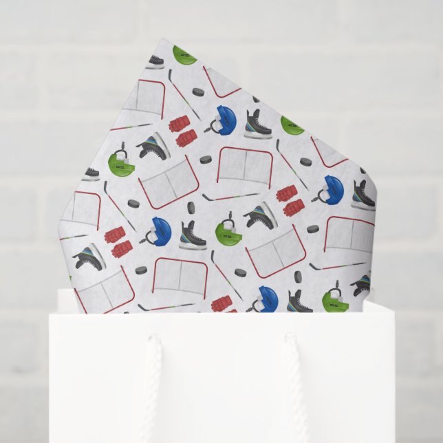 Seda Papel decoupage de hóquei no gelo, papel tissue de (Sacola de presentes)