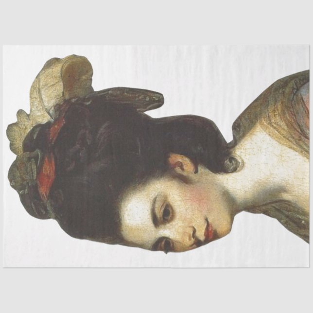Seda Papel Decoupage de Perfil da Mulher (Frente )