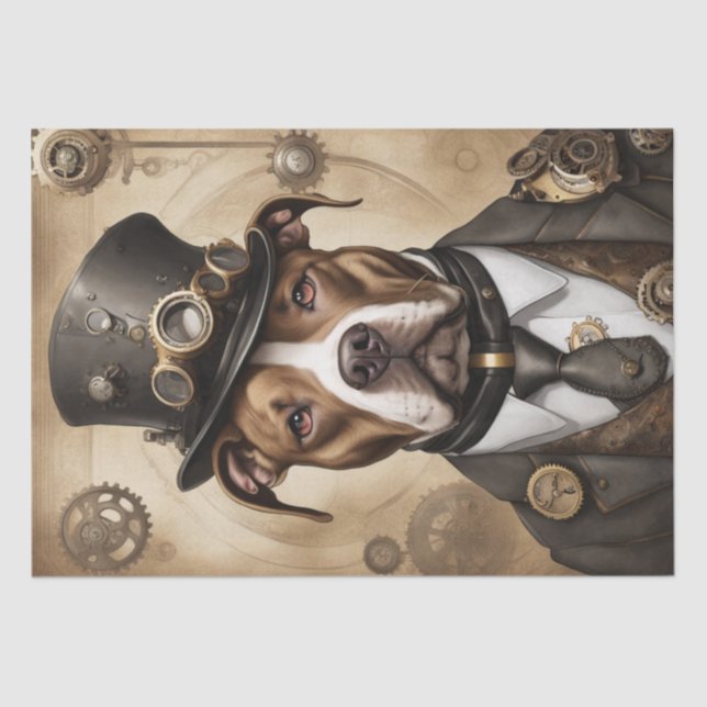 Seda Papel Decoupage de Pitbull Steampunk (Frente )