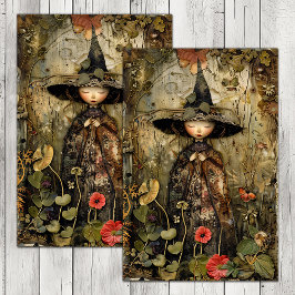 SEDA PAPEL DECOUPAGE DE TISSU BRUXINHA DA FLORESTA PEQU