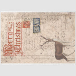 Seda Papel Decoupage de Veado de Natal