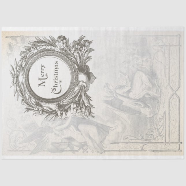 Seda Papel Decoupage do Mobiliário de Natal do Angel (Frente )