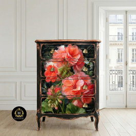 Seda Papel Decoupage Flor de Gerânio Coral
