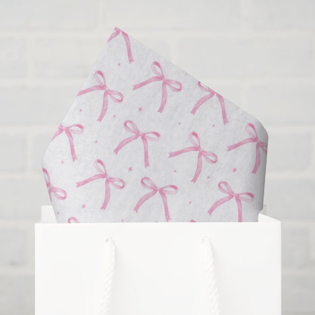 Seda Papel Decoupage Laços Rosa, Festa de Aniversário (Sacola de presentes)
