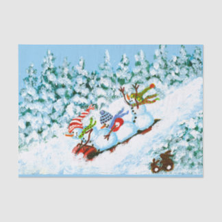 Seda Papel dos bonecos de neve do Natal