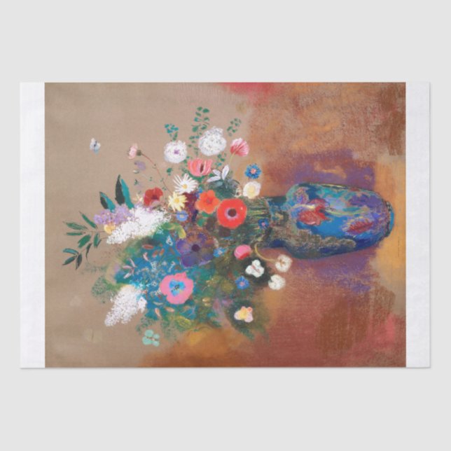 SEDA PAPEL DOS TECIDOS: BUQUÊ DE FLORES: ODILON REDON (Frente )