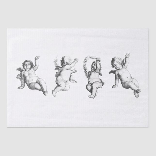 SEDA PAPEL DOS TECIDOS DE DECOPAGAÇÃO: CHERUBS (Frente )