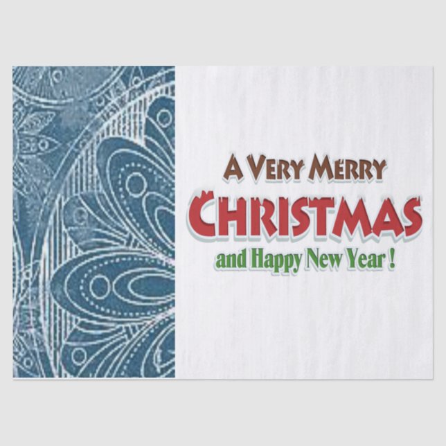 Seda Papel dos Tecidos de Natal, Feliz Natal (Frente )