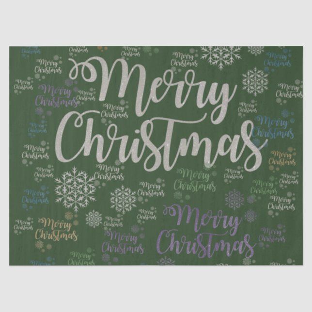 Seda Papel dos Tecidos de Natal, Feliz Natal (Frente )