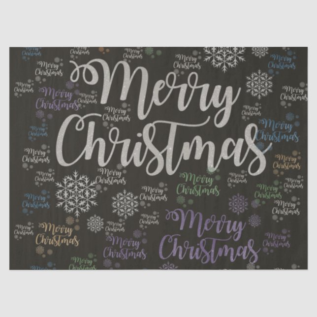 Seda Papel dos Tecidos de Natal, Feliz Natal (Frente )
