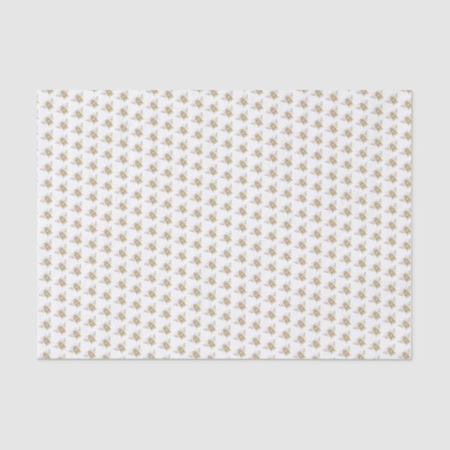 Seda Papel Dourado antigo para tecidos de abelhas (Frente )