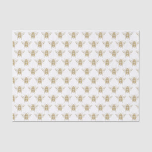 Seda Papel Dourado antigo para tecidos de abelhas