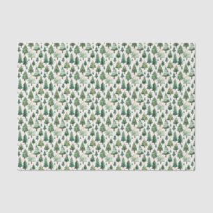 Seda Papel em árvore de Natal de aquarela