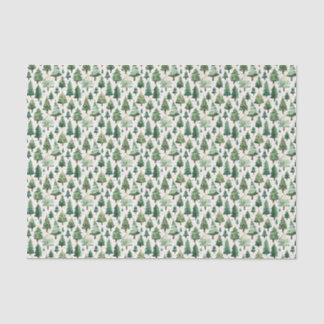 Seda Papel em árvore de Natal de aquarela