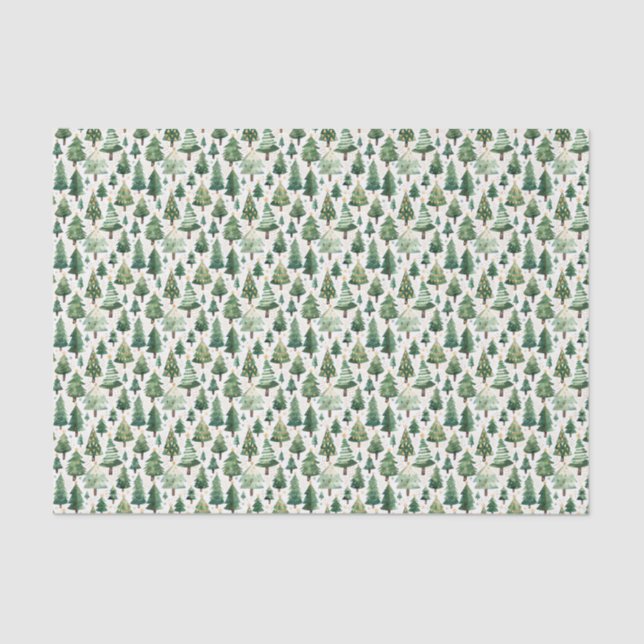 Seda Papel em árvore de Natal de aquarela (Frente )