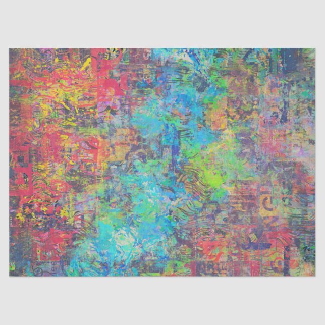 Seda Papel em Tecido de Abstrato art ou em Decoupage (Frente )