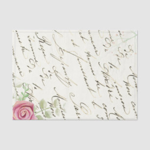 Seda Papel em Tecido de Rosa de Vintage em francês