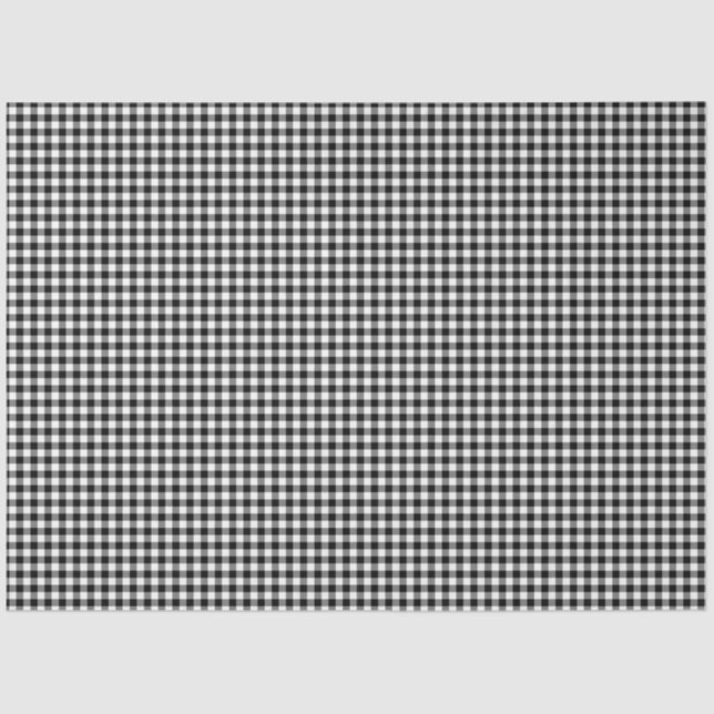 Seda Papel em Tecidos de Gingham Preto e Branco (Frente )
