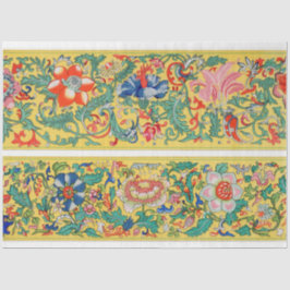 Seda Papel floral amarelo de fundo