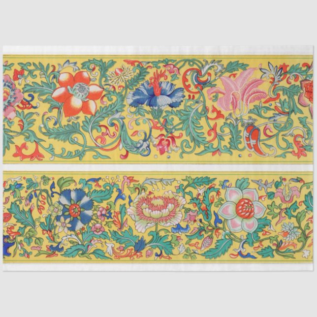 Seda Papel floral amarelo de fundo (Frente )