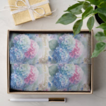Papel Floral de Aniversário Hortênsia Azul