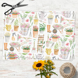 Seda Papel Floral de Aquarela Ferramentas de Jardinagem