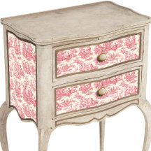 Papel Floral Vermelho Vintage Toile De Jouy Campo