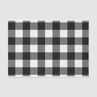 Seda Papel grande de tecidos preto e branco de gingham
