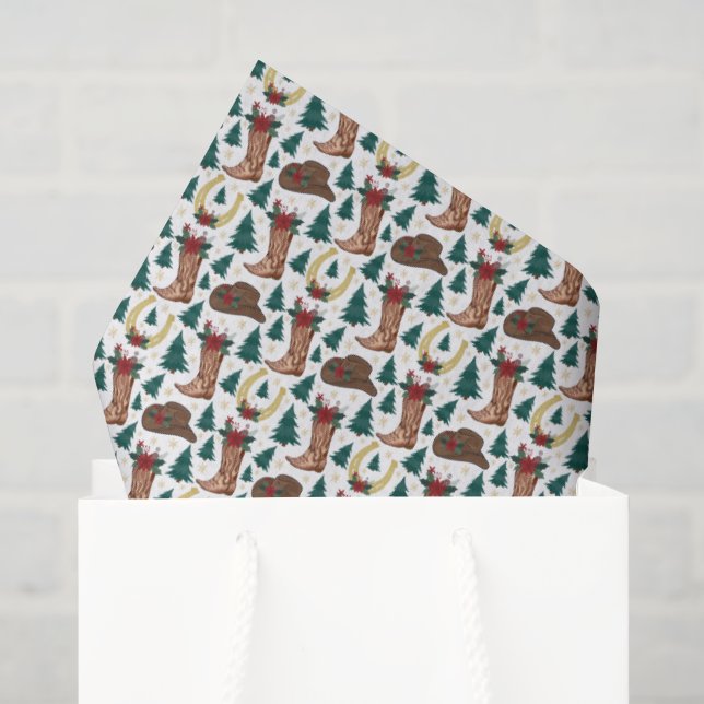 Seda Papel Higiênico de Natal Caubói (Sacola de presentes)