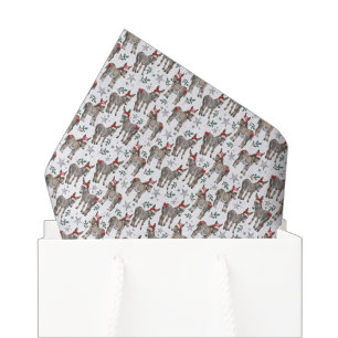 Seda Papel Higiênico de Natal de Burro Fofo Branco