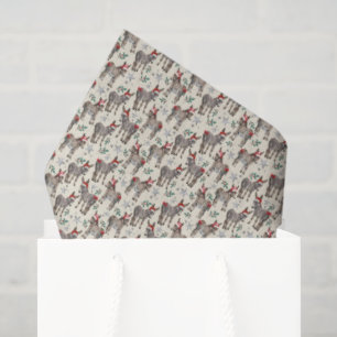 Seda Papel Higiênico de Natal de Burro Fofo na cor Crem