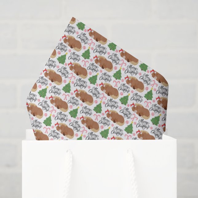 Seda Papel Higiênico de Natal de Cavalo (Sacola de presentes)