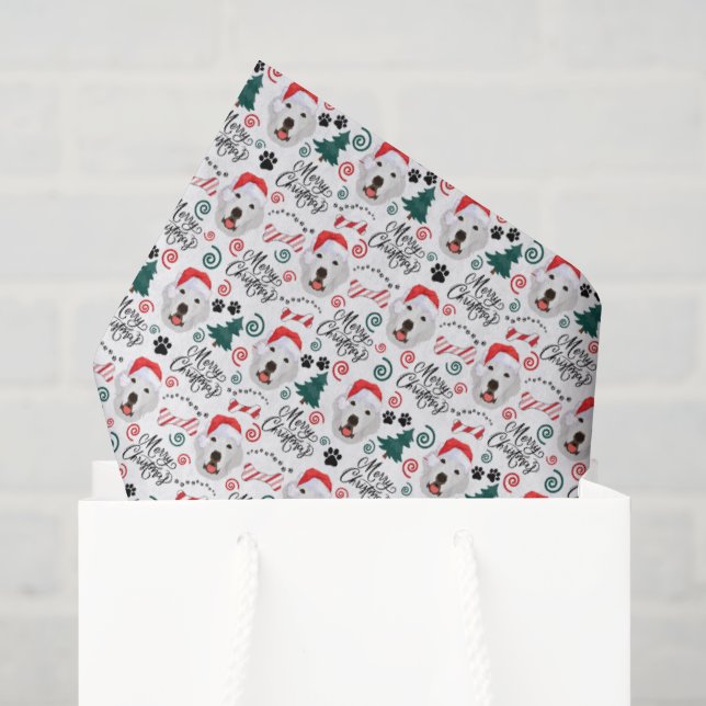 Seda Papel Higiênico de Natal Great Pyrenees (Sacola de presentes)