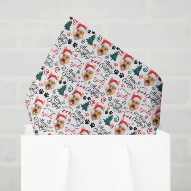Seda Papel Higiênico de Natal Pastor Alemão (Sacola de presentes)