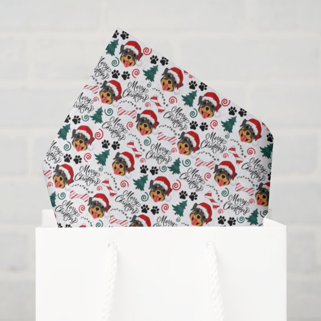 Seda Papel Higiênico de Natal Rottweiler (Sacola de presentes)