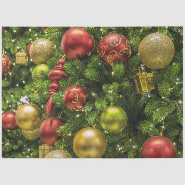 Seda Papel lenço de decantação do enfeites de natal (Frente )