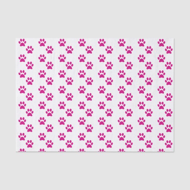 Seda Papel no Tecido de Impressão da Pata Rosa (Frente )