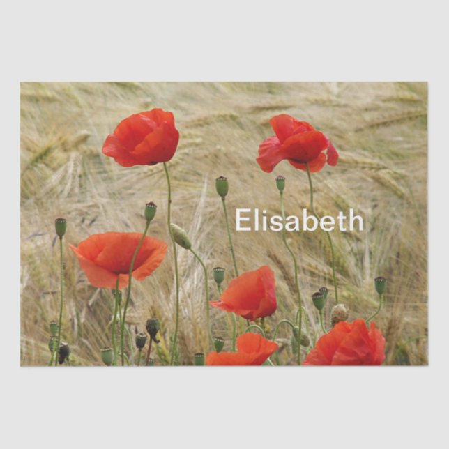 Seda papel para flores de verão vermelho (Frente )