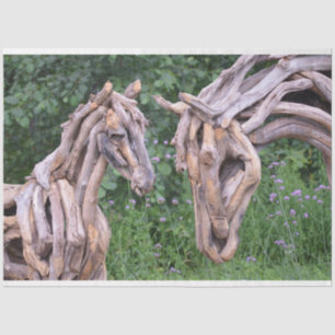 Seda papel para tecidos da escultura de cavalos de made