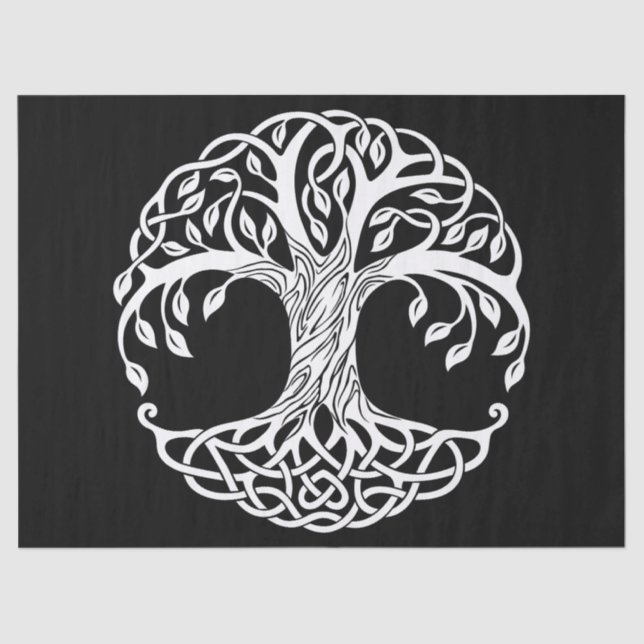 Seda papel para tecidos de árvores celtas (Frente )