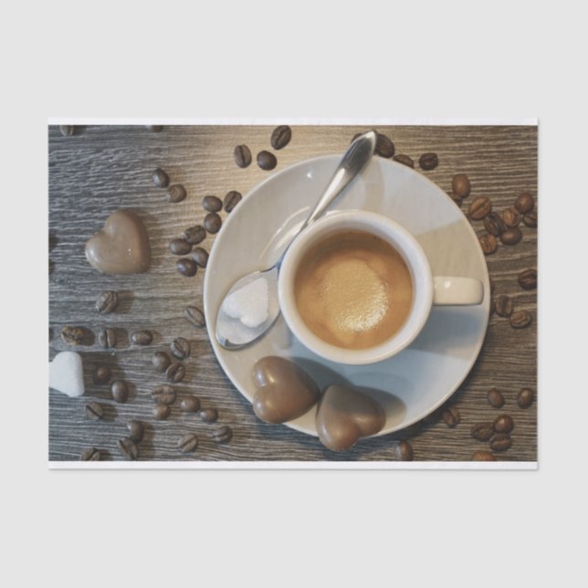 Seda papel para tecidos de café e chocolate (Frente )